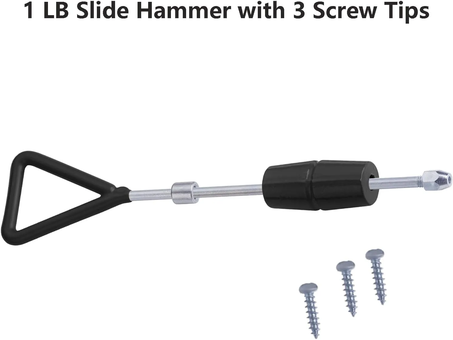 1 LB Slide Hammer with 3 Screw Tips,Body Repair Dent Puller, Slider Hammer,Auto Body Repair Tool Sliding Work DIY