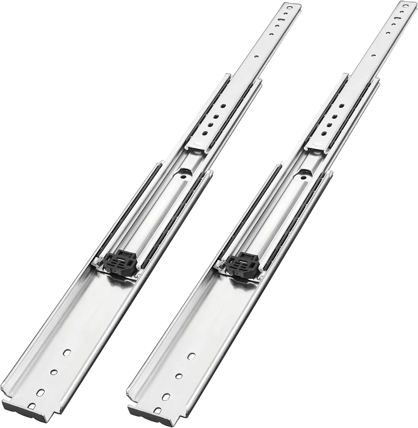 1 Pair 34 Inch 500 Lb Capacity Heavy Duty Drawer Slides with Screws,Side Mount Full Extension 3 Fold Ball Bearing Stainless Steel Hardware Drawer Rails,Industrial DIY