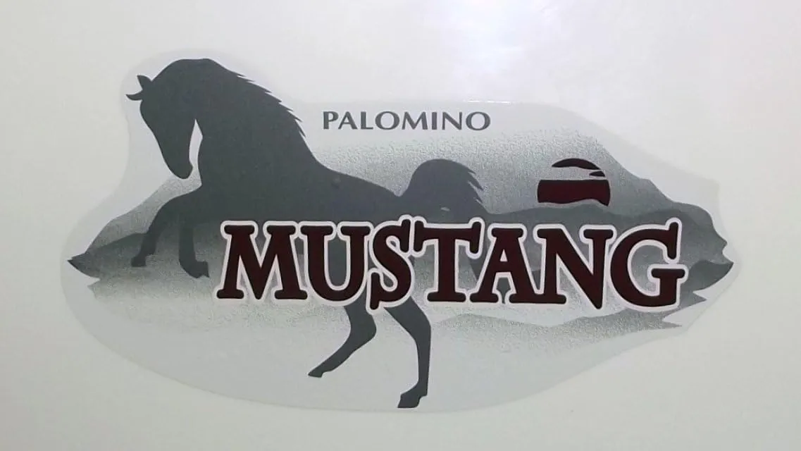 1 Palomino Mustang Logo Rv Trailer Graphic Decal-1085