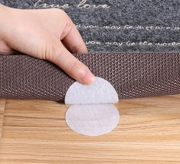 10-Pairs: Anti Curling Carpet Tape Rug Gripper Velcro