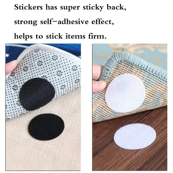 10-Pairs: Anti Curling Carpet Tape Rug Gripper Velcro