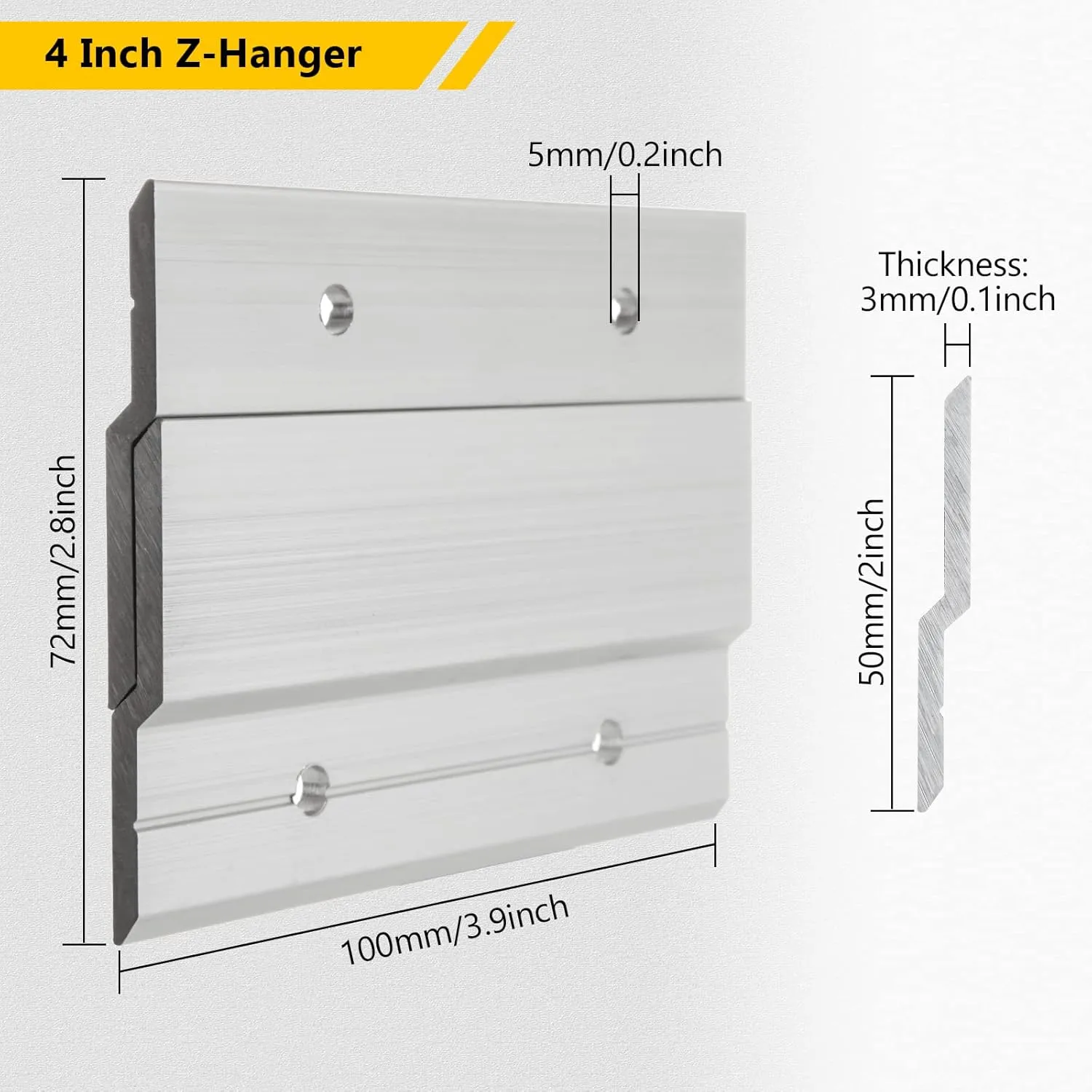 16PCS 4 Inch Interlocking French Cleat Hanger, Aluminum Headboard Wall Mounting Brackets Hardware Kit Heavy Duty Picture Hanger for Hanging Picture Ledges Mirrors