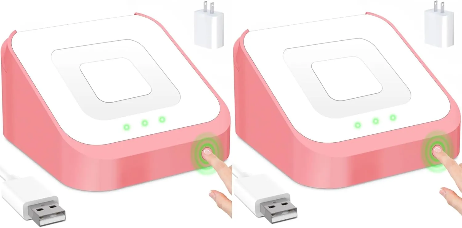 2 Packs Square Dock for Square Reader 2nd Generation, Holder Stand for Square Reader 2nd Generation, Dock with Smart Anti-Sleep Button Anti-Slip Base (Pink, NO Reader