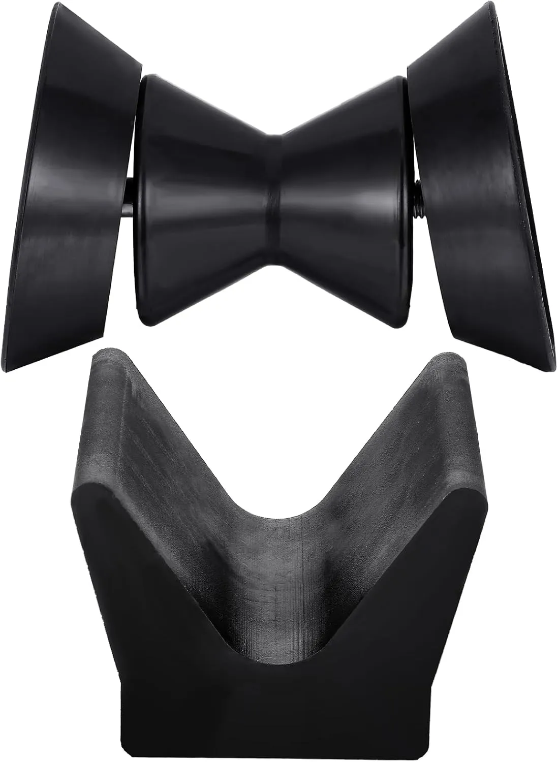 2 Pcs 3” Boat Trailer Roller Rubber Bow Set 3" Boat Trailer Roller Assembly with End Bells 1/2" Shaft, V Style Bow Stop Fits 3" Bracket with 1/2" Shaft