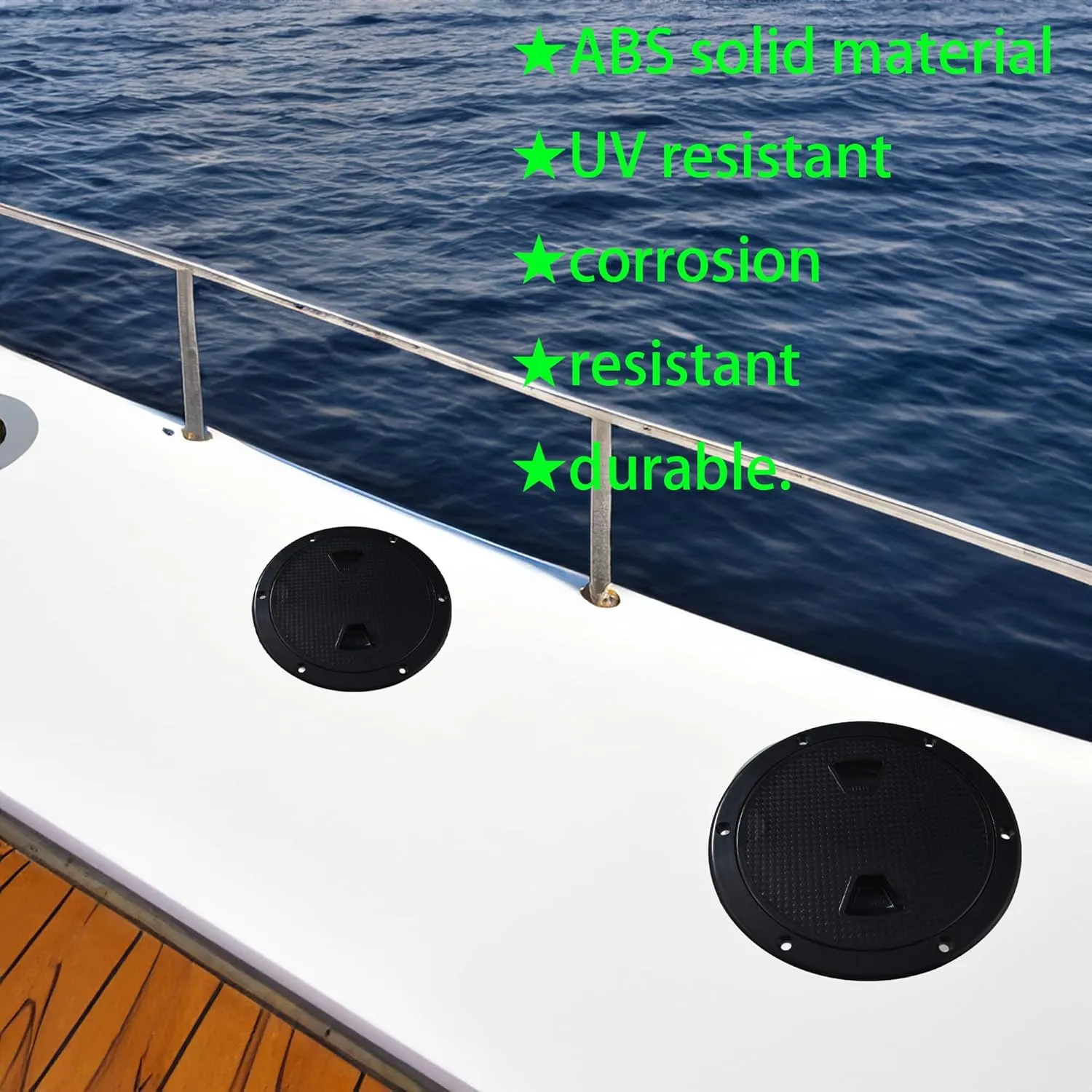 2 Pcs Boat Hatch, Marine Access Hatch for Marine Boat Yacht Kayak, Round Non Slip Boat Storage Hatch Lids, Inspection Hatch Deck Plate Hatch with Detachable Cover