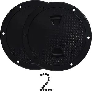 2 Pcs Boat Hatch, Marine Access Hatch for Marine Boat Yacht Kayak, Round Non Slip Boat Storage Hatch Lids, Inspection Hatch Deck Plate Hatch with Detachable Cover