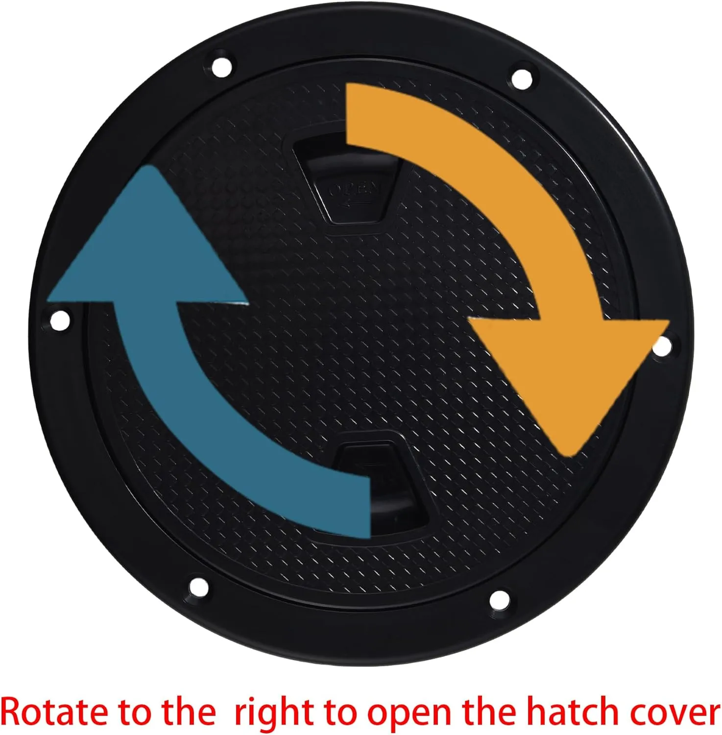 2 Pcs Boat Hatch, Marine Access Hatch for Marine Boat Yacht Kayak, Round Non Slip Boat Storage Hatch Lids, Inspection Hatch Deck Plate Hatch with Detachable Cover