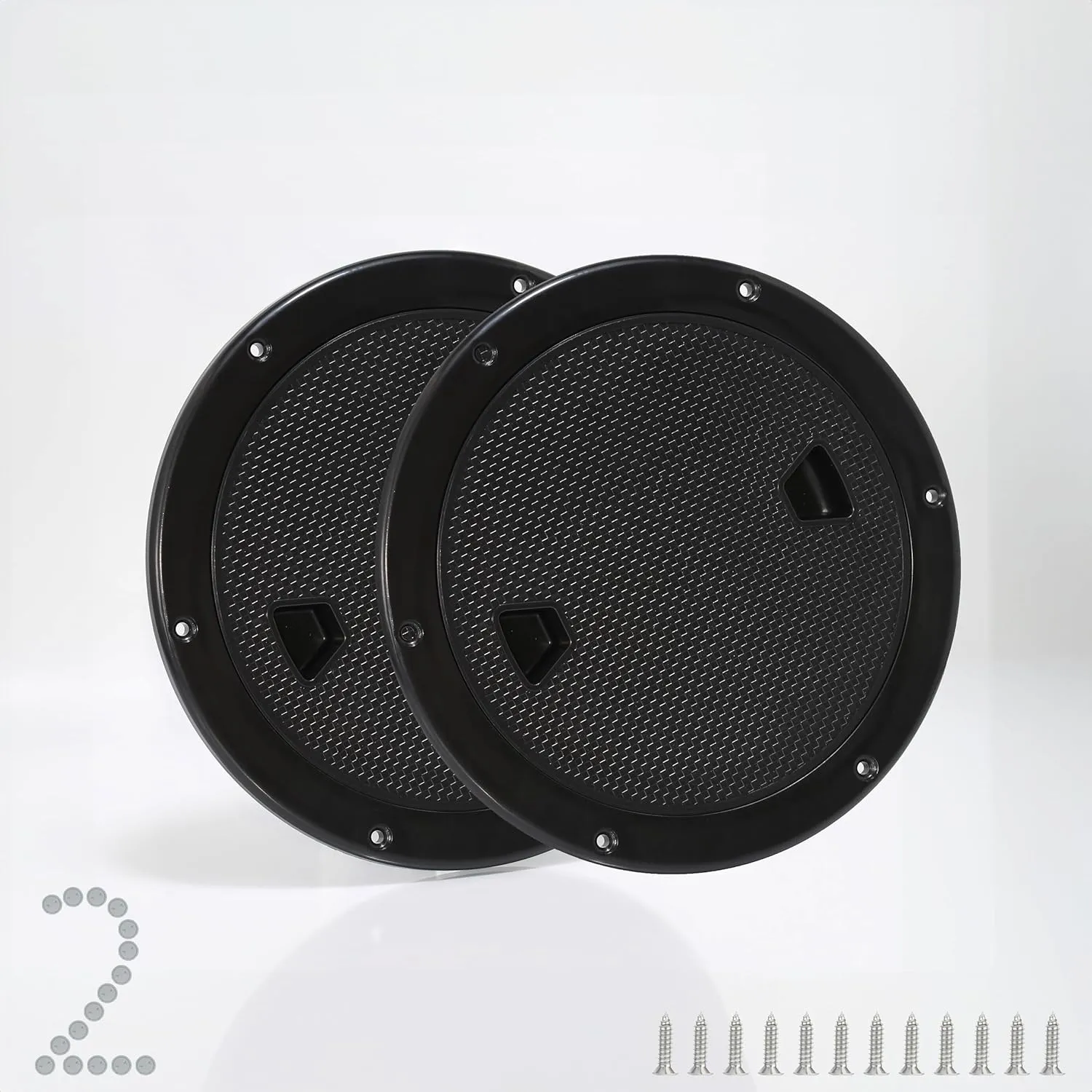 2 Pcs Boat Hatch, Marine Access Hatch for Marine Boat Yacht Kayak, Round Non Slip Boat Storage Hatch Lids, Inspection Hatch Deck Plate Hatch with Detachable Cover