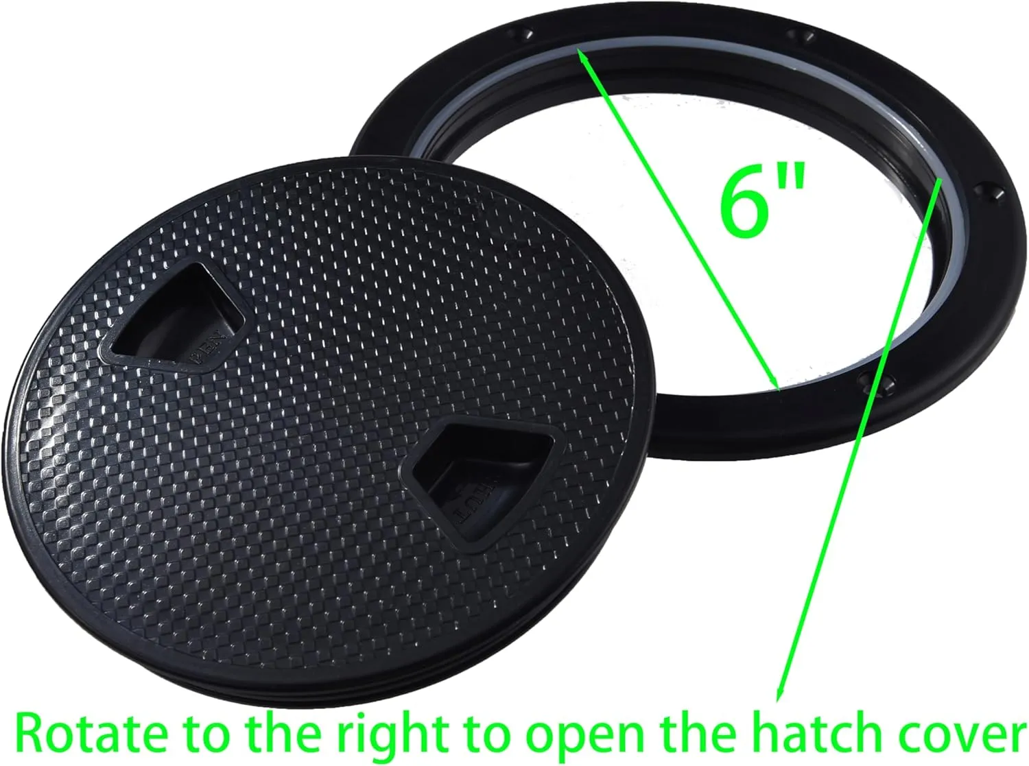 2 Pcs Boat Hatch, Marine Access Hatch for Marine Boat Yacht Kayak, Round Non Slip Boat Storage Hatch Lids, Inspection Hatch Deck Plate Hatch with Detachable Cover