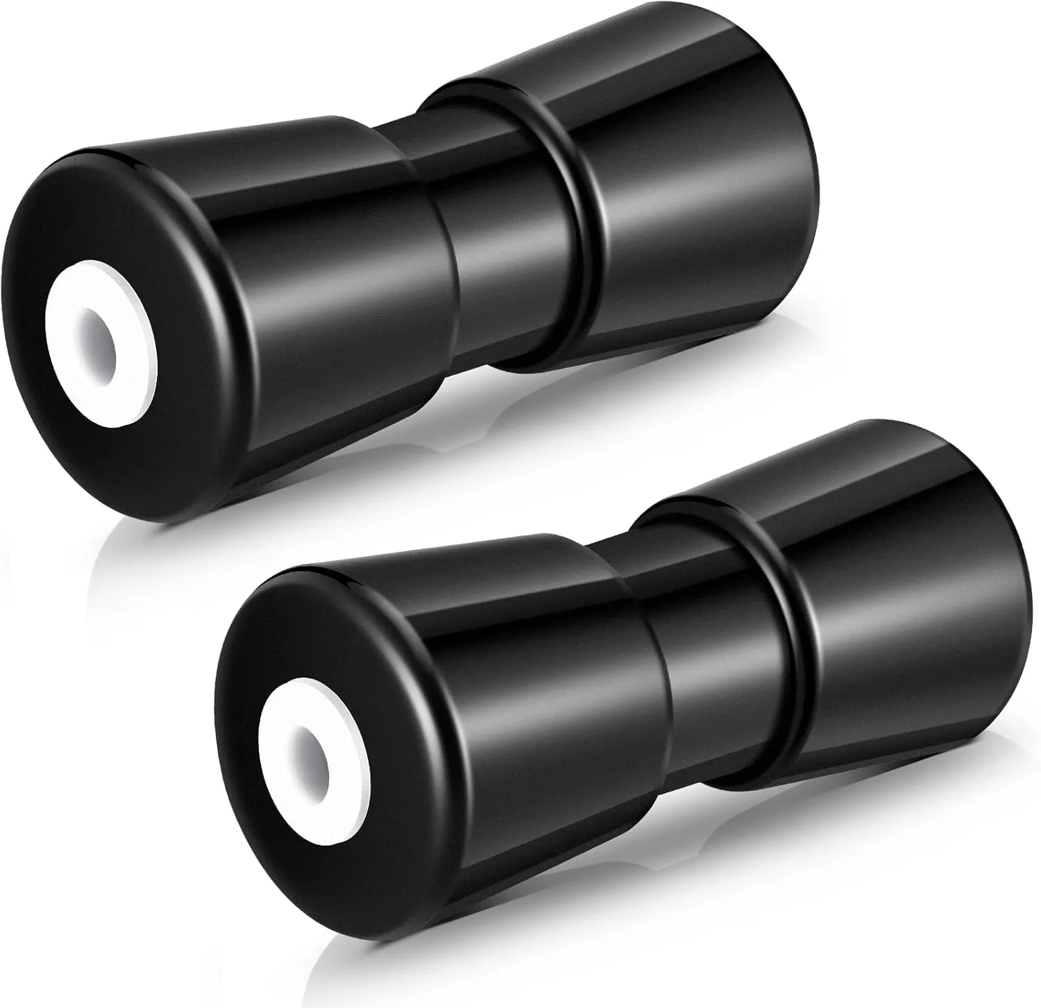 2 Pcs Boat Trailer Roller Black Rubber Shaft Keel Robust Rubber Bow Roller Heavy Duty Boat Trailer Bow Stop Replacement Boat Trailer Parts Boat Trailer Accessories