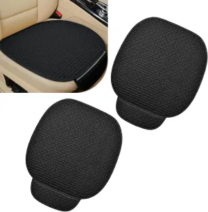 2 PCS Car Seat Covers, Breathable and Comfortable Seat Dust and Scratch-proof Cover for All Seasons, Non-slip Silicone Bottom Washable Protector with Storage Bag, for Most Cars Trucks (Black)