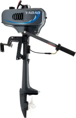 2-Stroke 3.5HP Outboard Motor, Heavy Duty Fishing Boat Engine 5000RPM, Gasoline Outboard Trolling Motor Gas Powered Boat Engine for Fishing Boats, Inflatable Boat, Sailboats and Yachts