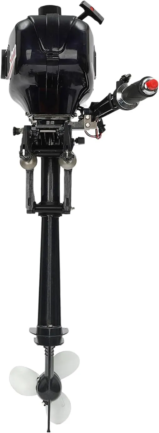 2 Stroke Outboard Motor Gas Powered Boat Motor 0-180° Control Manual Start Heavy Duty Gas Outboard Engine Outboard Boat Motor
