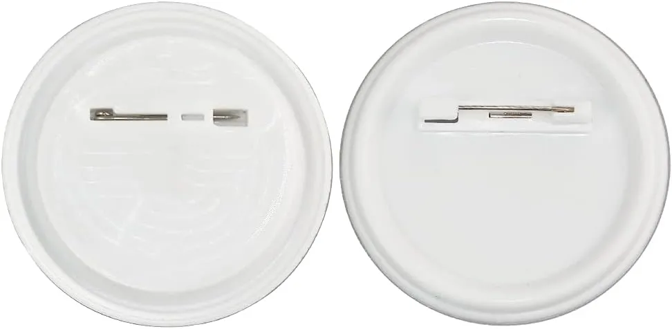 200 Sets 58mm(2.25 in) Blank Pin Back Button Parts for Button Maker Machine 58mm, Round Badge Making Supplies, Includes Metal Cover, Plastic Button Back Cover, Clear Film&Blank Paper