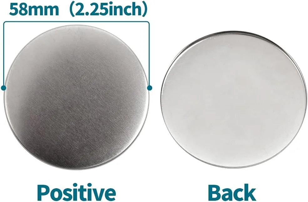 200 Sets 58mm(2.25 in) Blank Pin Back Button Parts for Button Maker Machine 58mm, Round Badge Making Supplies, Includes Metal Cover, Plastic Button Back Cover, Clear Film&Blank Paper
