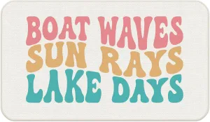292-HZDM Lake Life Boat Waves Door Mat, 30X18