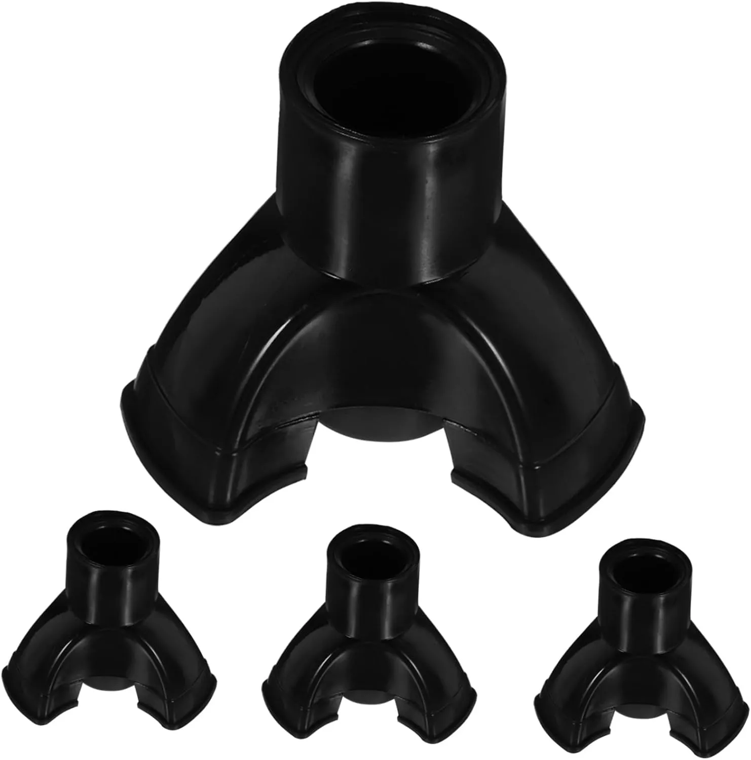 2sets 4pcs Thickened Skid Walking Stick Foot Pads Durable Crutch Tip Covers for Trekking Poles Shockproof and Slip Resistant Cane Tips Enhance Safety for Elderly Users 4pcs*2