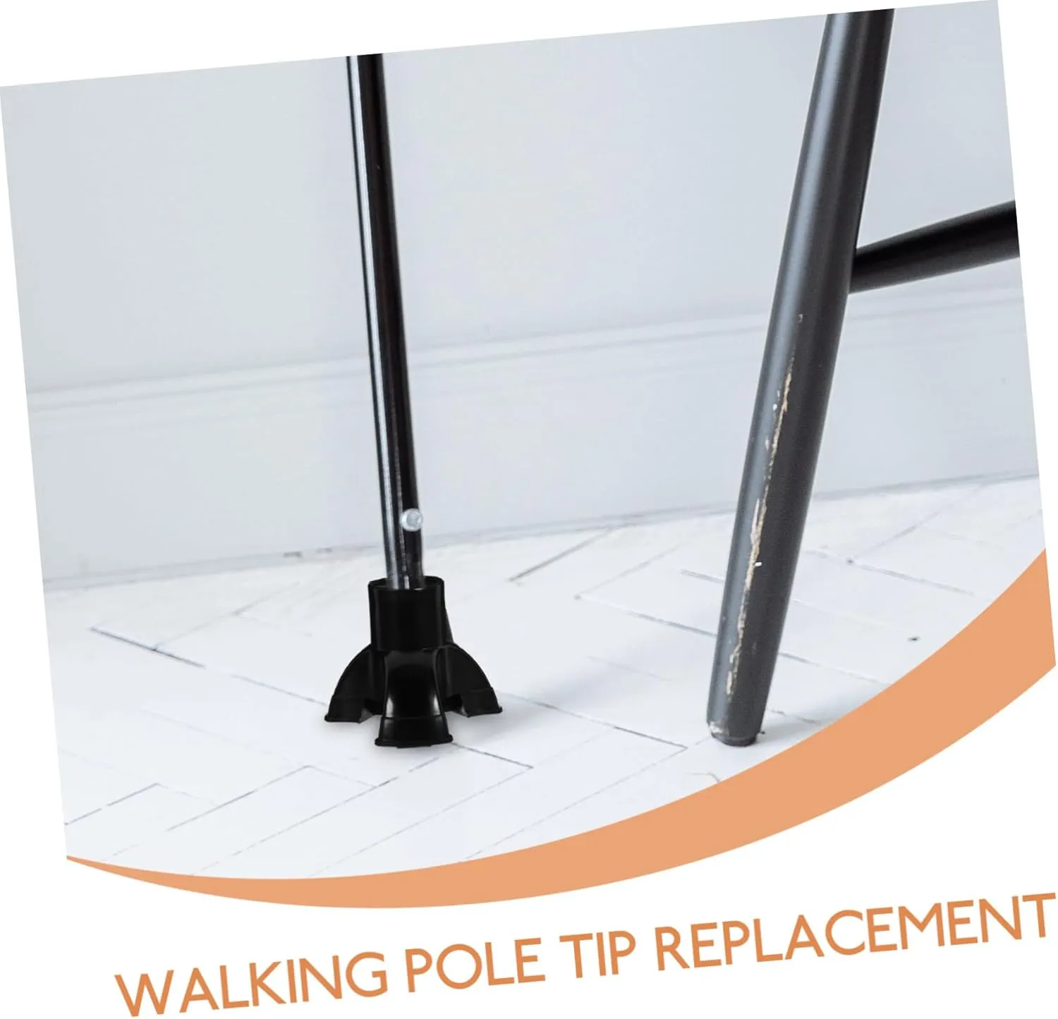 2sets 4pcs Thickened Skid Walking Stick Foot Pads Durable Crutch Tip Covers for Trekking Poles Shockproof and Slip Resistant Cane Tips Enhance Safety for Elderly Users 4pcs*2