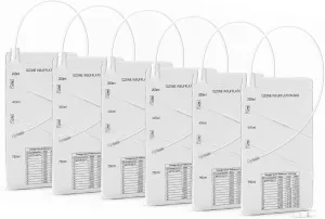 3-Chambered Ozone Insufflation Bag w/Customizable Volume (200/400/750 mL) - Compatible with Ozone Generator, Silicone Catheter, or Female Luer Lock - Medical Bag for Oxygen Therapy (6-Pack)
