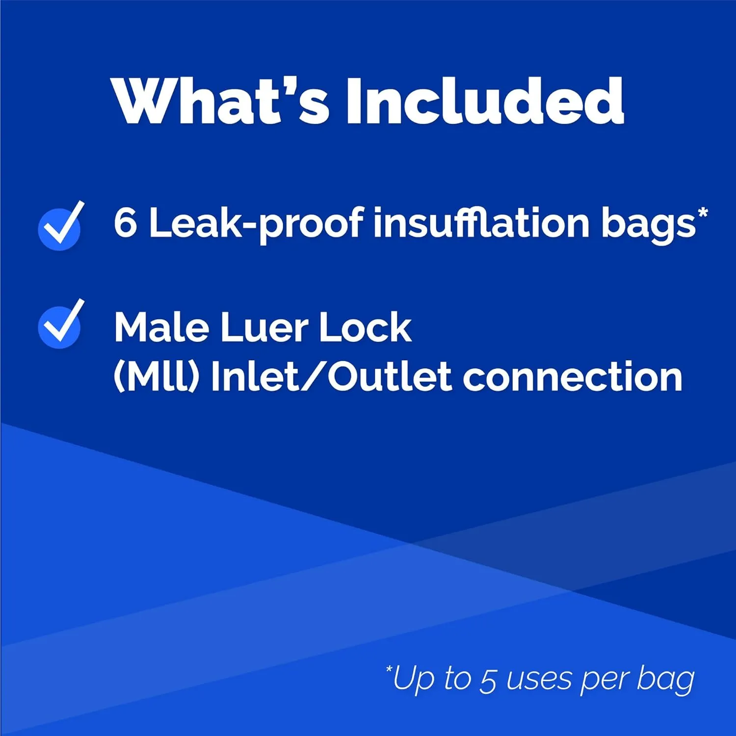 3-Chambered Ozone Insufflation Bag w/Customizable Volume (200/400/750 mL) - Compatible with Ozone Generator, Silicone Catheter, or Female Luer Lock - Medical Bag for Oxygen Therapy (6-Pack)