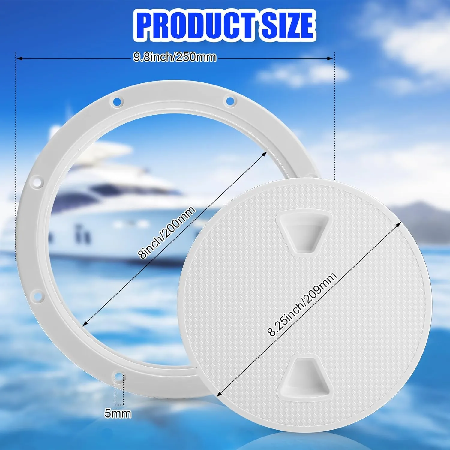 3 Pack Boat Hatch Circular Non Slip Inspection Hatch Boat Detachable Deck Hatch Cover with 18 Attached Screw Boat Parts for Marine Yacht RV Truck Vent Accessories