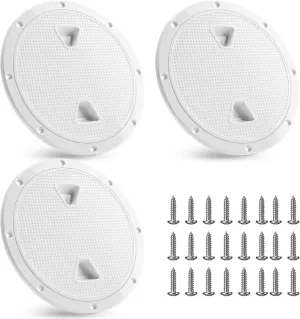 3 Pack Boat Hatch Circular Non Slip Inspection Hatch Boat Detachable Deck Hatch Cover with 18 Attached Screw Boat Parts for Marine Yacht RV Truck Vent Accessories