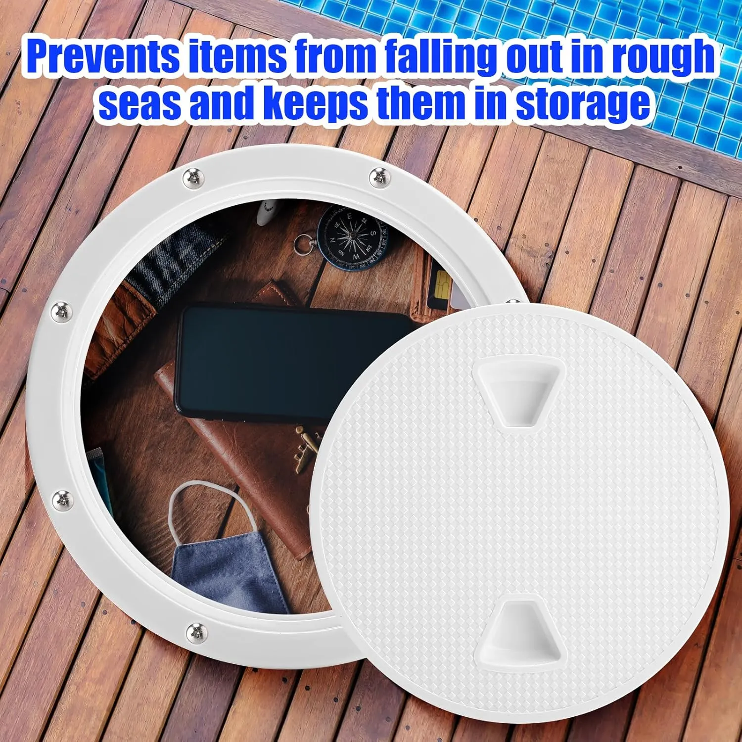3 Pack Boat Hatch Circular Non Slip Inspection Hatch Boat Detachable Deck Hatch Cover with 18 Attached Screw Boat Parts for Marine Yacht RV Truck Vent Accessories