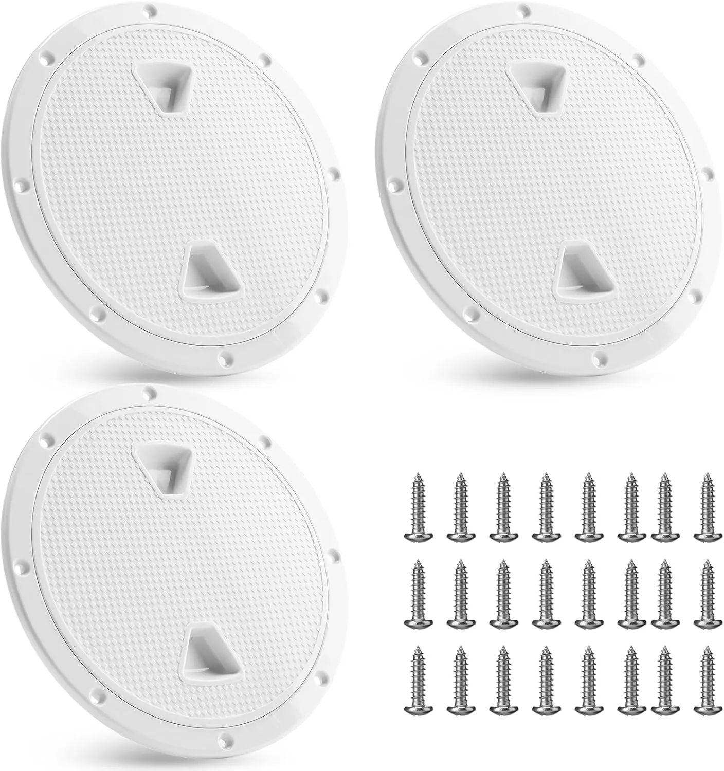 3 Pack Boat Hatch Circular Non Slip Inspection Hatch Boat Detachable Deck Hatch Cover with 18 Attached Screw Boat Parts for Marine Yacht RV Truck Vent Accessories