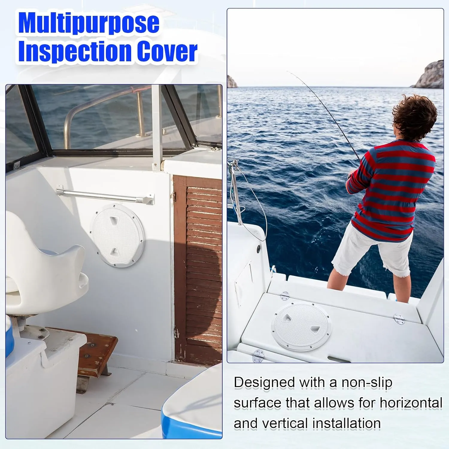 3 Pack Boat Hatch Circular Non Slip Inspection Hatch Boat Detachable Deck Hatch Cover with 18 Attached Screw Boat Parts for Marine Yacht RV Truck Vent Accessories