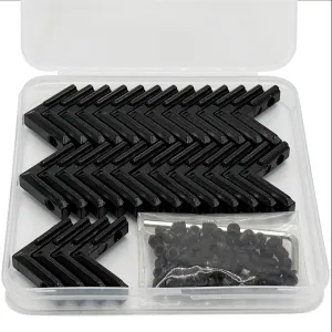 30Sets 2020 Aluminum Extrusion Hardware Connectors with Screws&Wrench, 30Pcs Black 2020 Corner Bracket with 62Pcs T Nuts for 8020 2040 2020 T Slot Extruded Aluminum Rail