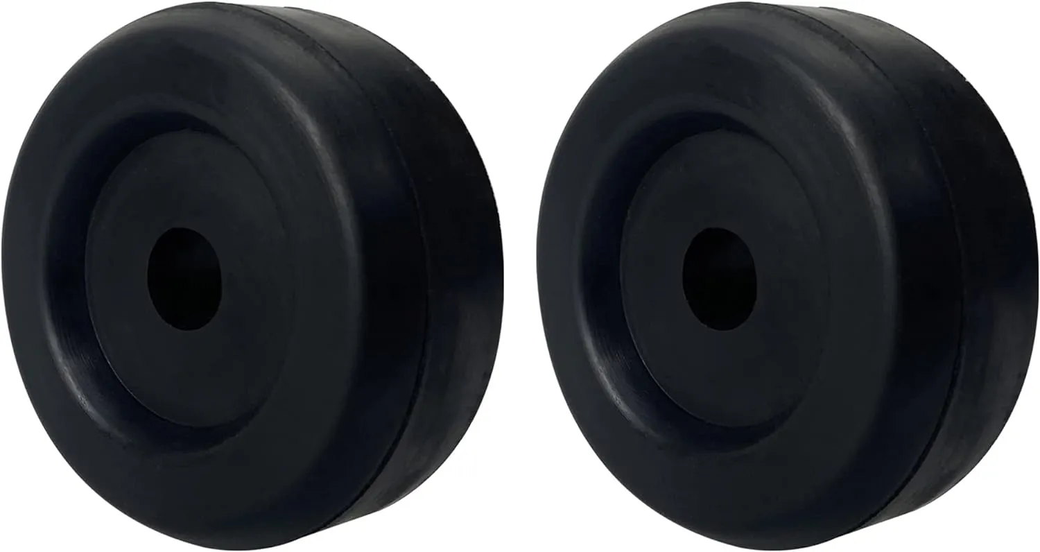 3.4 Inch Boat Trailer Black Rubber Keel Roller End Caps (Pack of 2)