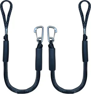 3FT Bungee Dock Line Boat Ropes for Docking Line Mooring Rope with Stainless Steel Clip Accessories for Boats 2pcs
