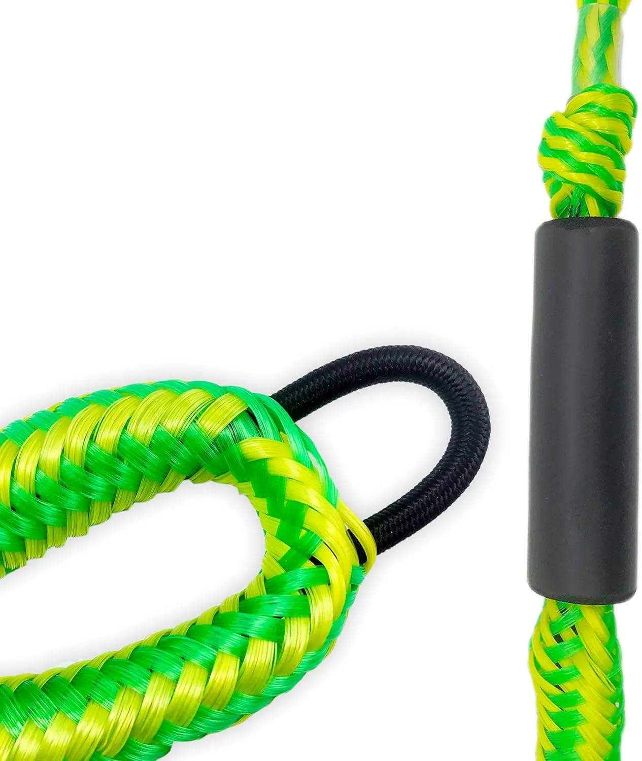 4 FT Dock Ropes with Stainless Steel Clip to Tie Up Boat to Dock Pack of 4 Green