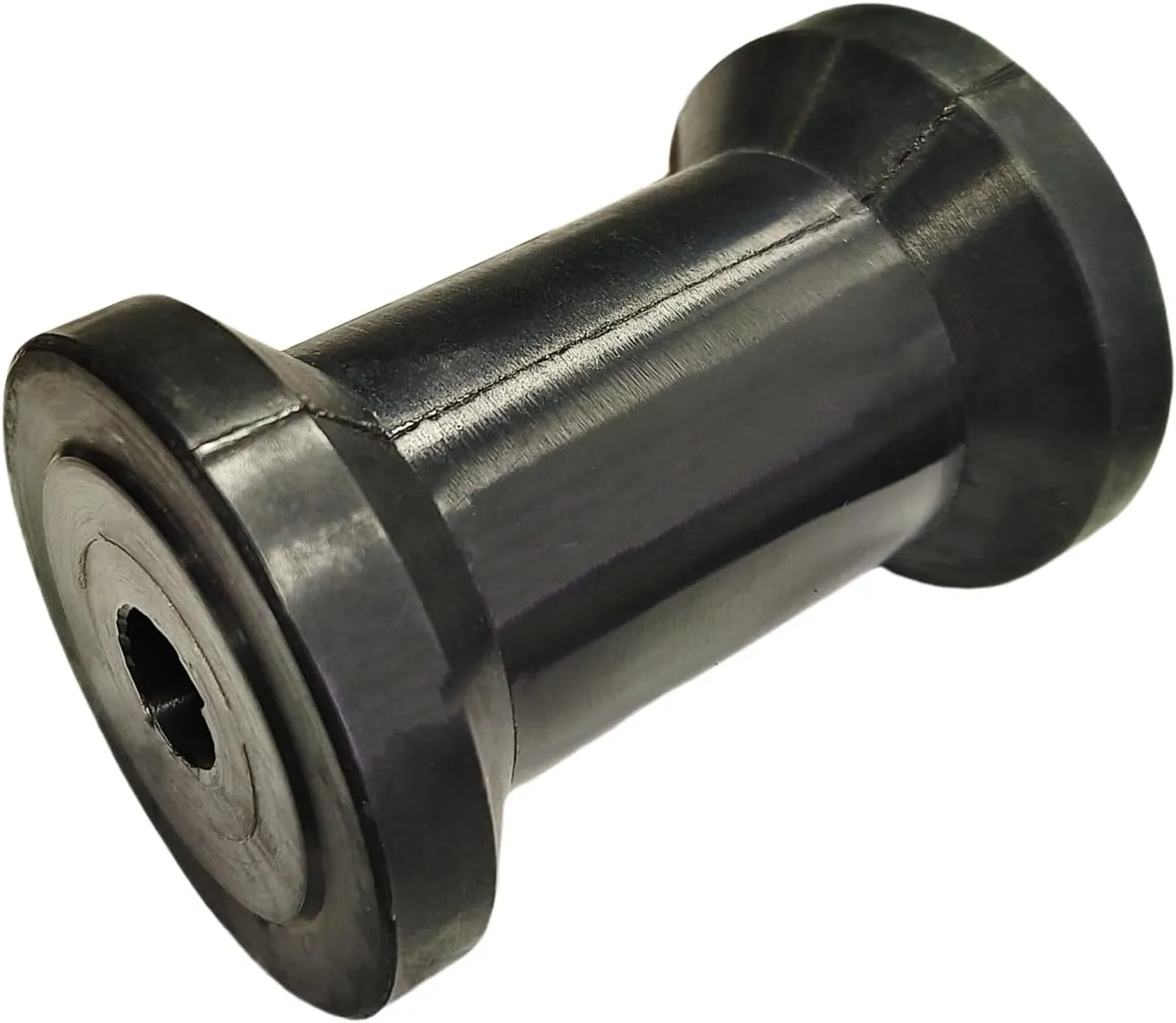 4 Inch Width Boat Trailer Black Rubber Spool Roller - 5/8 Inch Hole