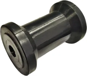 4 Inch Width Boat Trailer Black Rubber Spool Roller - 5/8 Inch Hole