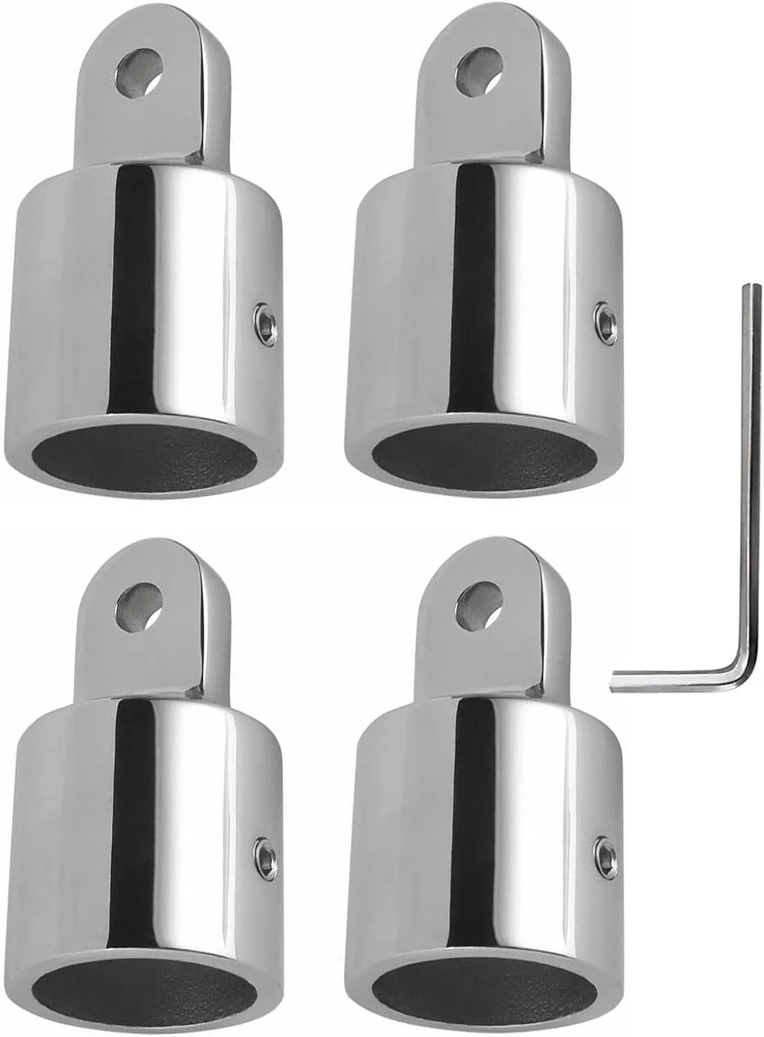 4 PCS Bimini Top Eye End Cap Tube Canopy Hardware Fitting Marine 316 Stainless Steel Fits 7/8 or 1'' OD Round Tubing