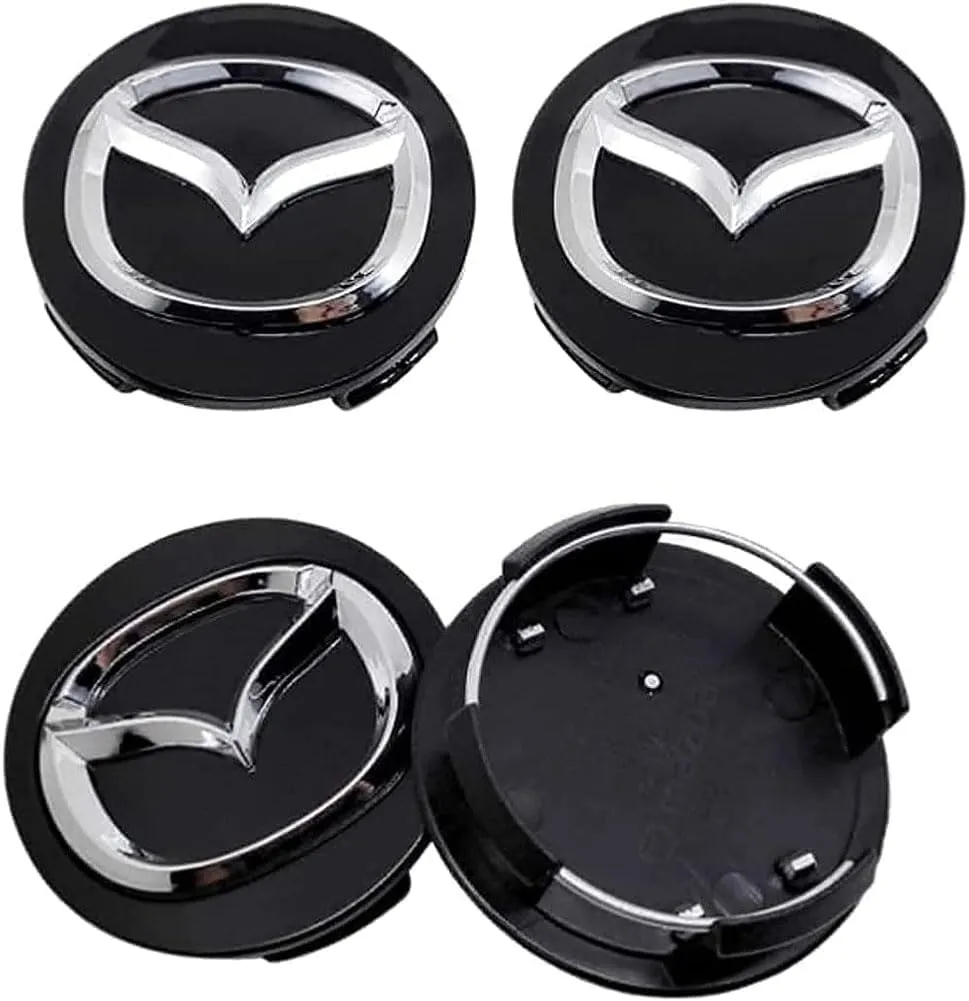 4PCS Car Wheel Hub Center Caps for Mazda Biante 60mm, Wheel Emblem Badge Decals, Auto Decorative Hubcaps Accessories