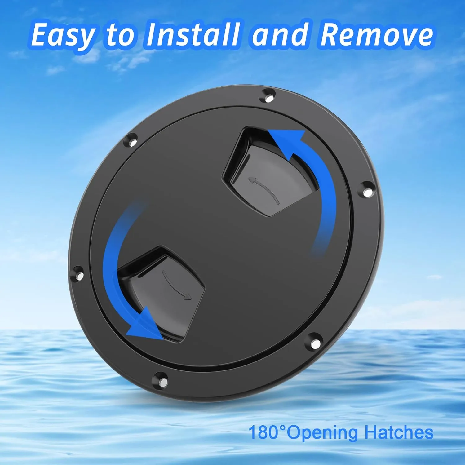 5 inch / 6 inch / 8 inch Boat Round Deck Plate Non Slip Inspection Hatch, Marine Access Port Hatch Cover with Screws, Detachable Water Tight Lid Cover for Marine Boat Yacht
