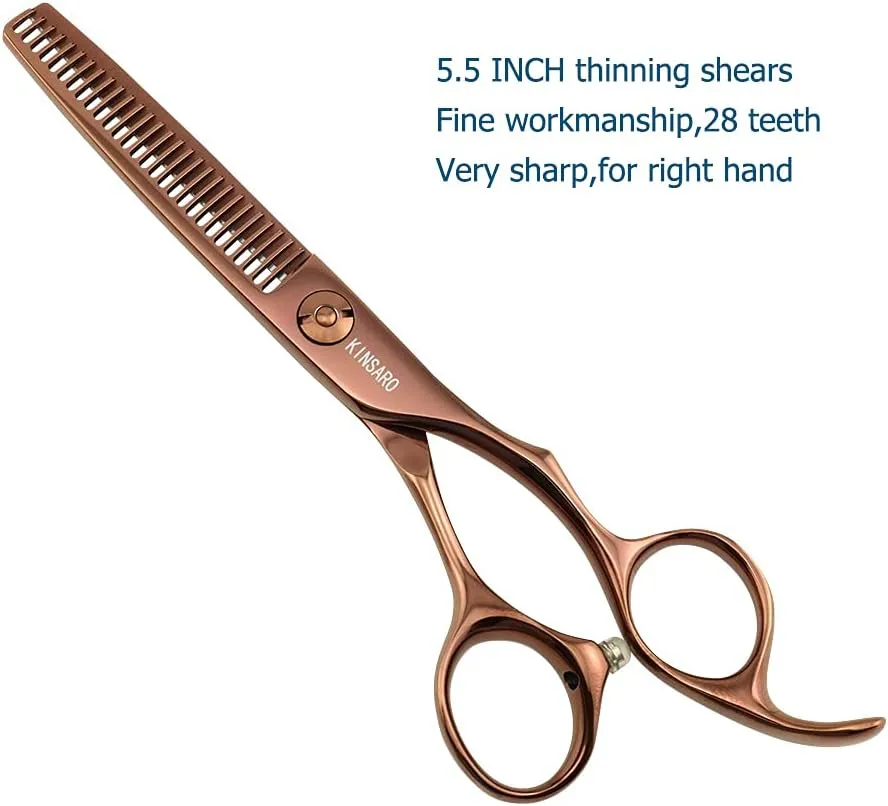 5.5 Inch Hair Thinning Scissors 440C Hair Thinning Shears Professional Hair Shears Barber Scissors Convex Edge KINSARO