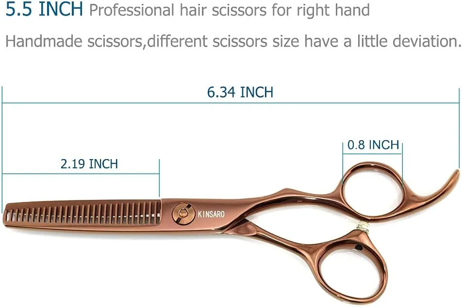 5.5 Inch Hair Thinning Scissors 440C Hair Thinning Shears Professional Hair Shears Barber Scissors Convex Edge KINSARO