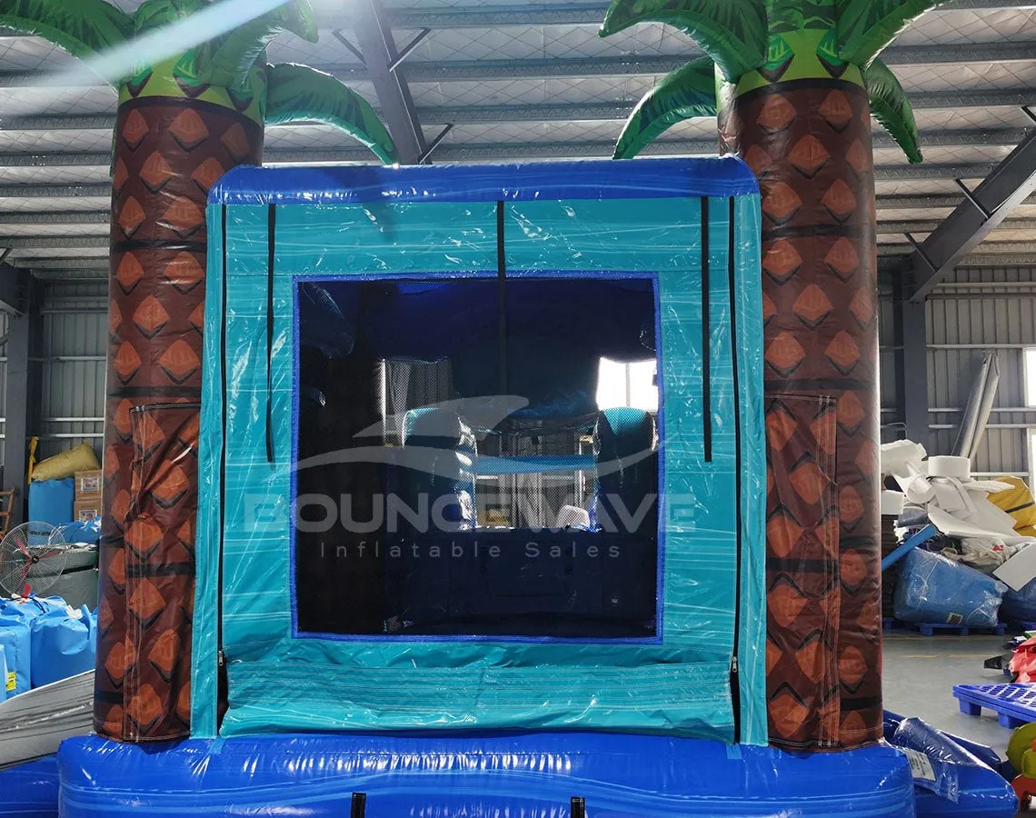 56.5ft Bahama 2-Piece Obstacle Bounce House with Slide (Wet/Dry)