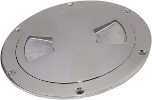 6'' Round Boat Hatch Deck Plate, 316 Stainless Steel Inspection Hatch, Boat Access Hatch Cover for Marine Yacht Ship Kayak Speedboat, Pre-Drilled Holes, Silver