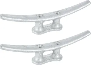 8 Inch Boat Cleats,Hot Dip Galvanized Cast Iron Dock Cleats,Electrophoretic Coated Black Boat Dock Cleats,Rope Cleatsfor Deck Nautical Decor,Piers for Tying up Boats,Hardware Not Included(2/4/6Pack)