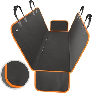 Active Pets Dog Car Seat Cover Car Seat Protector- Seat Cover for Back Seat of SUVs, Trucks, Cars - Waterproof & Convertible Hammock for Car Backseat - Dog Travel Accessories- Orange
