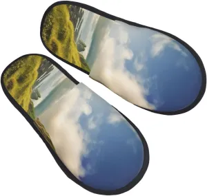 AdaNti Nature cliff Sky Furry Slippers for Men Women Fuzzy Memory Foam Slippers Warm Comfy Slip-on Bedroom Shoes Winter House Shoes for Indoor Outdoor