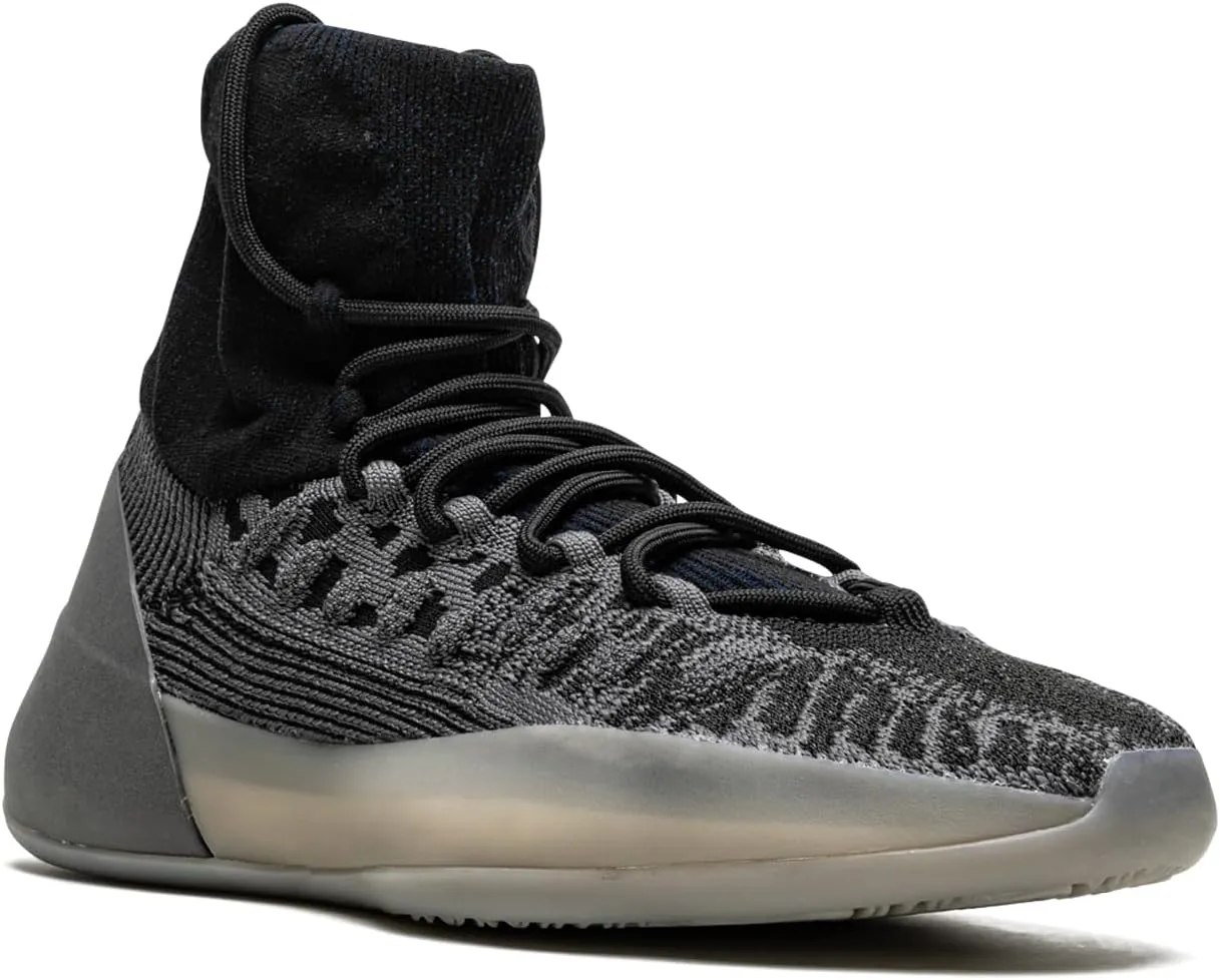 adidas Mens Yeezy Knit Bsktbl Lace Up Sneakers Shoes Casual - Black, Grey