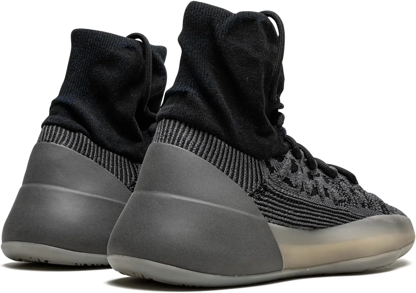adidas Mens Yeezy Knit Bsktbl Lace Up Sneakers Shoes Casual - Black, Grey