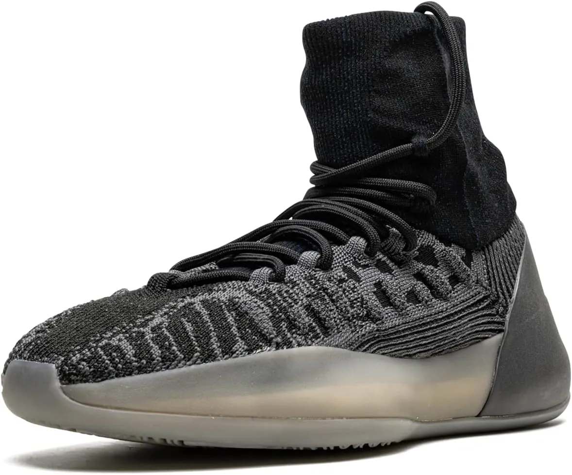 adidas Mens Yeezy Knit Bsktbl Lace Up Sneakers Shoes Casual - Black, Grey