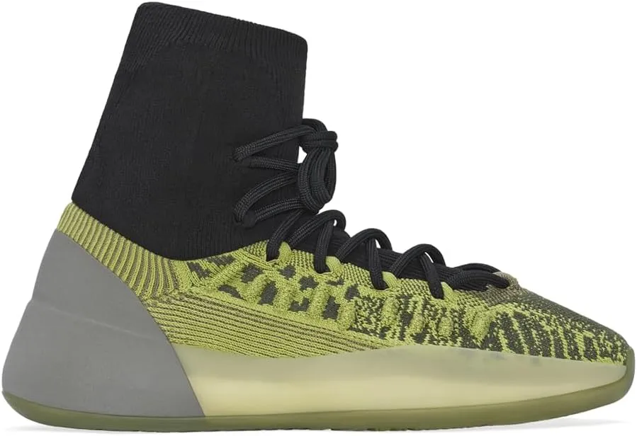 adidas Mens Yeezy Knit Bsktbl Lace Up Sneakers Shoes Casual - Black, Grey