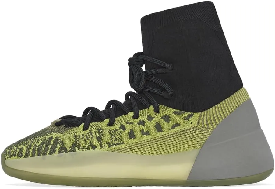 adidas Mens Yeezy Knit Bsktbl Lace Up Sneakers Shoes Casual - Black, Grey